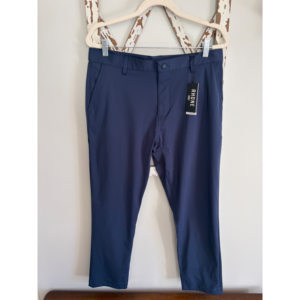 Rhone Navy Blue Pockets Slim Commuter Men's Pants Size 34x28 NWT